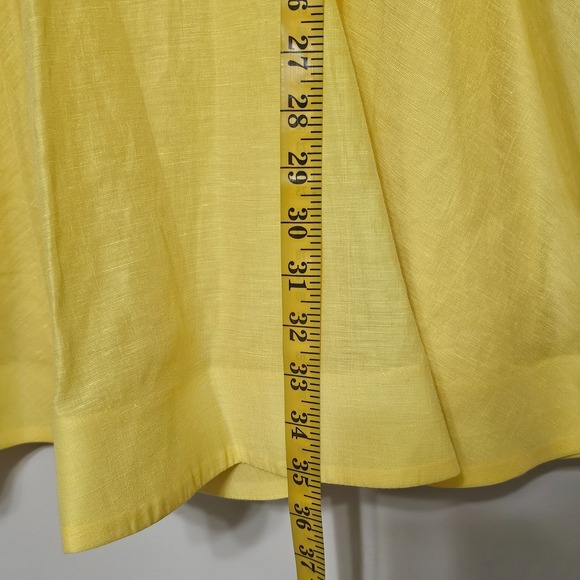 Antonio Melani 8 Yellow Mock Neck Short Sleeve Knee-length Fit & flare 0721 - Picture 12 of 15